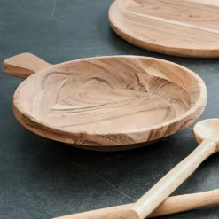 ACACIA CHIC Piatto Fondo Con Manico Naturale|CASA Discount