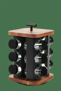 ACACIA LUX Portaspezie Nero, Naturale|CASA