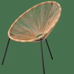 ACAPULCO Poltrona Lounge Nero, Naturale|CASA Sale