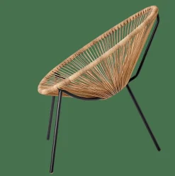 ACAPULCO Poltrona Lounge Nero, Naturale|CASA Sale