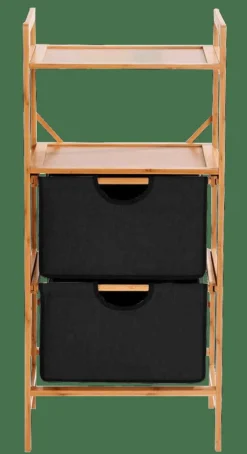 BAMBOO Mobile Con 2 Cassetti Nero, Naturale|CASA Outlet