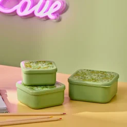 FRESHMOOD Contenitori X Snack Set Da 3 Seafoam + Stampa Loulou Colore: Seafoam|CASA Outlet