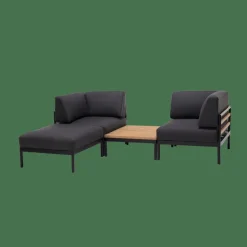 HANNA Lounge Poggiapiedi Nero, Naturale|CASA Discount