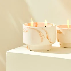 MARBLE Candele Da Esterno Bianco, Arancione|CASA Best