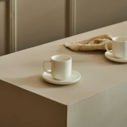 MOON Tazza Espresso E Piattino 9 CL Bianco|CASA Outlet