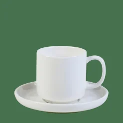MOON Tazza Espresso E Piattino 9 CL Bianco|CASA Outlet