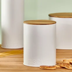 NAGINI Contenitore Per Biscotti Bianco, Naturale|CASA Best