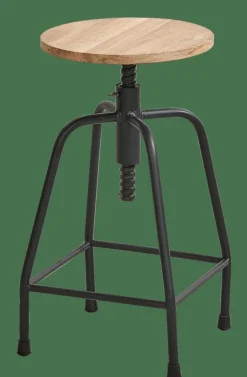 NEW BEDFORD Sgabello Nero, Naturale|CASA New