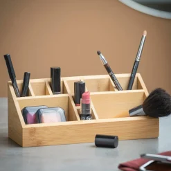 ORGANOO Contenitore Per Cotton Fioc Trasparente, Naturale|CASA Best