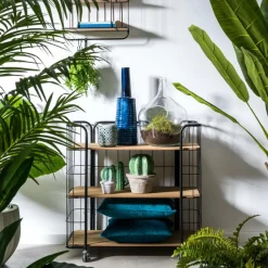 OSLO Carrello 3 Mensole Nero, Naturale|CASA Outlet