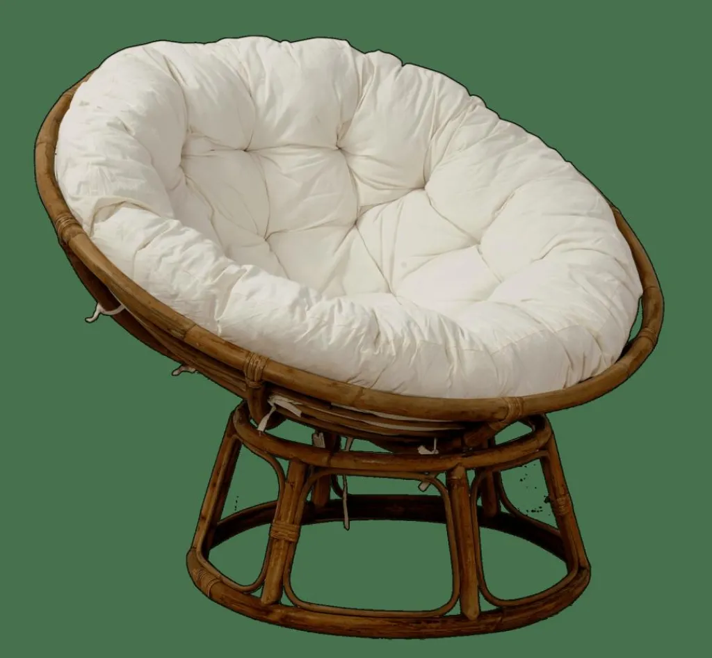 PAPASAN Sedia Lounge Naturale, Bianco Antico|CASA