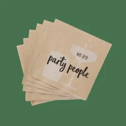 PARTY PEOPLE Set Di 20 Tovaglioli Beige|CASA Best