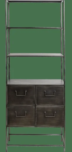 PHARMA Scaffale Da Parete Con 4 Cassetti Nero|CASA Best