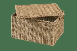 SEAGRASS Cesto Portatutto L Con Coperchio Naturale|CASA Outlet