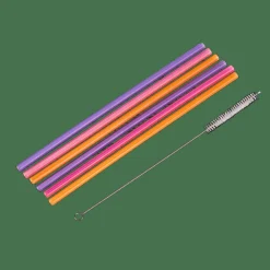 SLURP Set Di 6 Cannucce Riutilizzabili Mix Di 3 Colori Arancione, Viola, Rosa|CASA Online