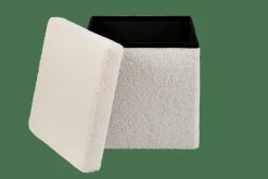 STOR Pouf Pieghevole Con Contenitore Bianco|CASA