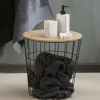 WIRE Tavolino Portatutto Nero, Naturale|CASA New