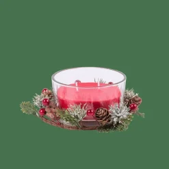 XMAS Candela Con Decorazione Rosso|CASA New